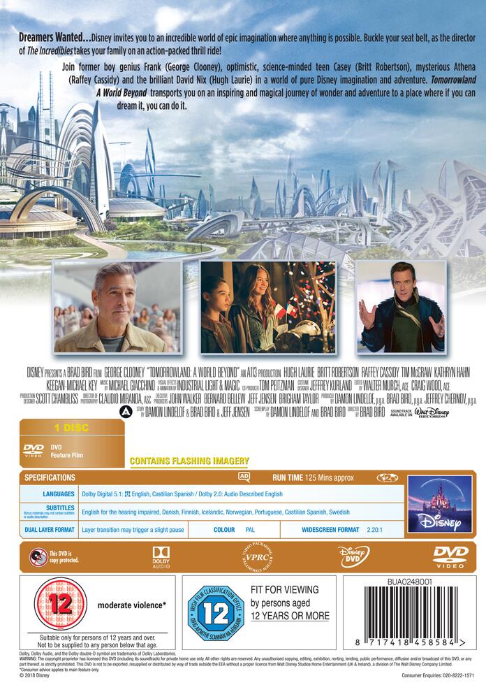 Tomorrowland - A World Beyond DVD