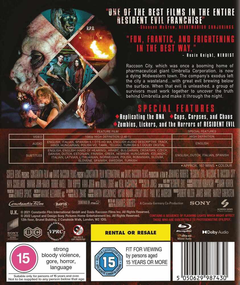 Resident Evil - Welcome to Raccoon City Blu-Ray