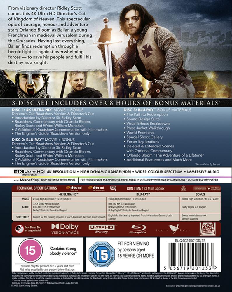 Kingdom Of Heaven 4K Ultra HD + Blu-Ray