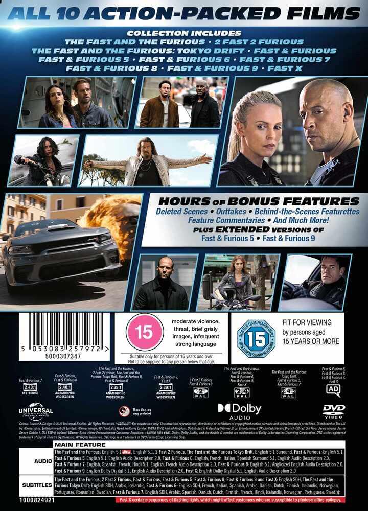 Fast & Furious 1 to 10 Collection DVD
