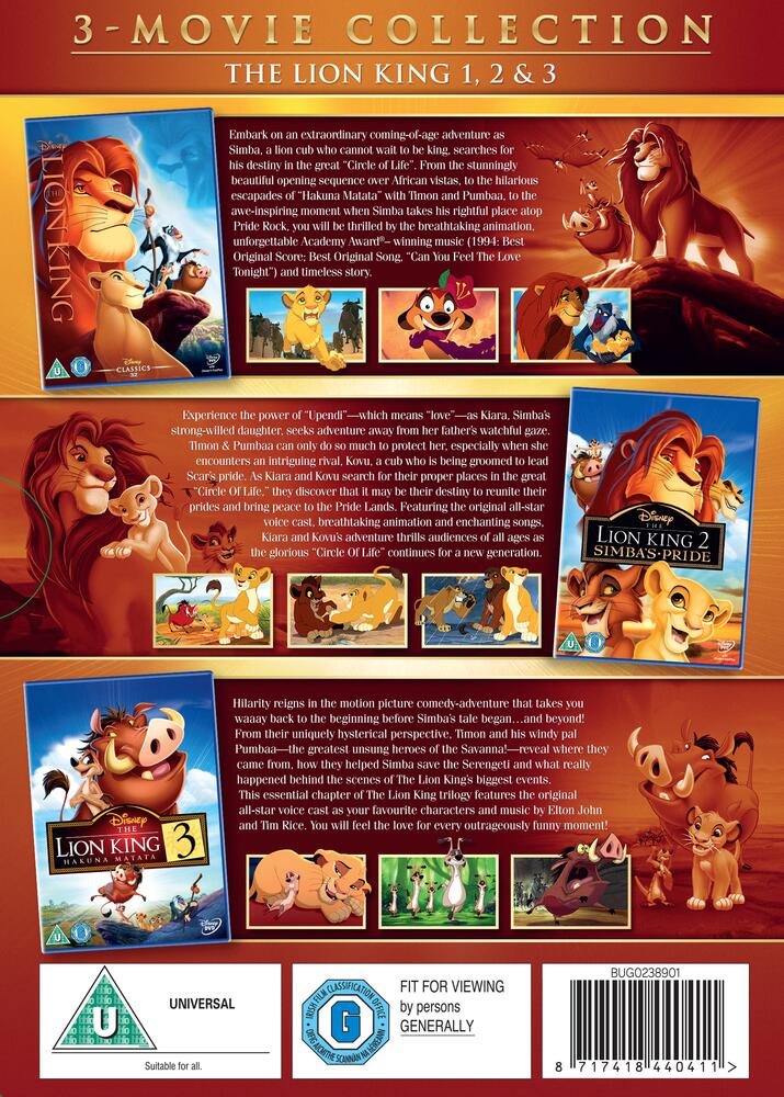 The Lion King / The Lion King 2 - Simbas Pride / The Lion King 3 - Hakuna Matata DVD