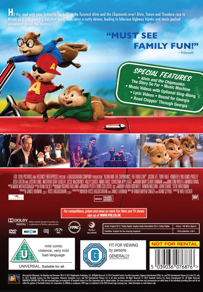 Alvin And The Chipmunks - The Road Chip DVD
