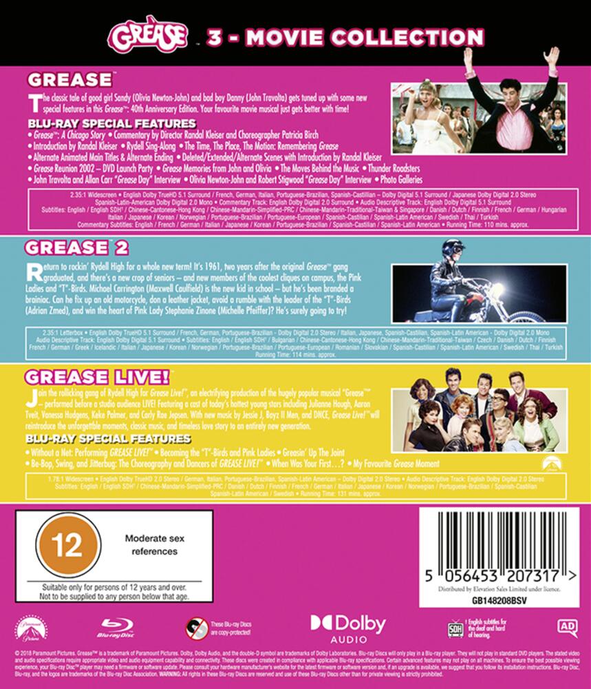 Grease / Grease 2 / Grease Live Blu-Ray