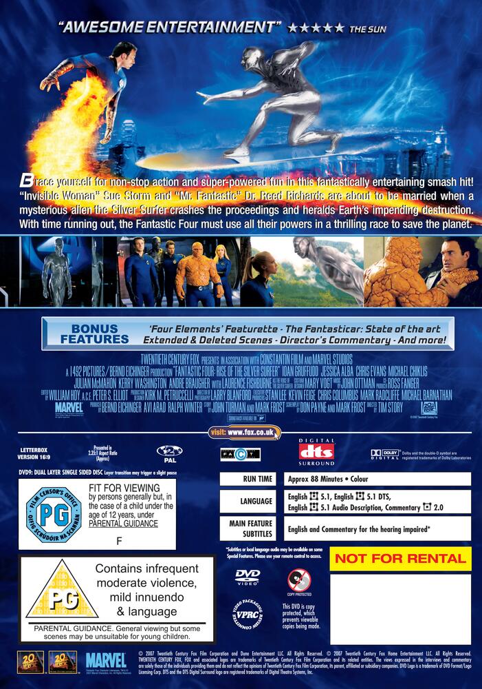 Fantastic 4 - Rise Of The Silver Surfer DVD