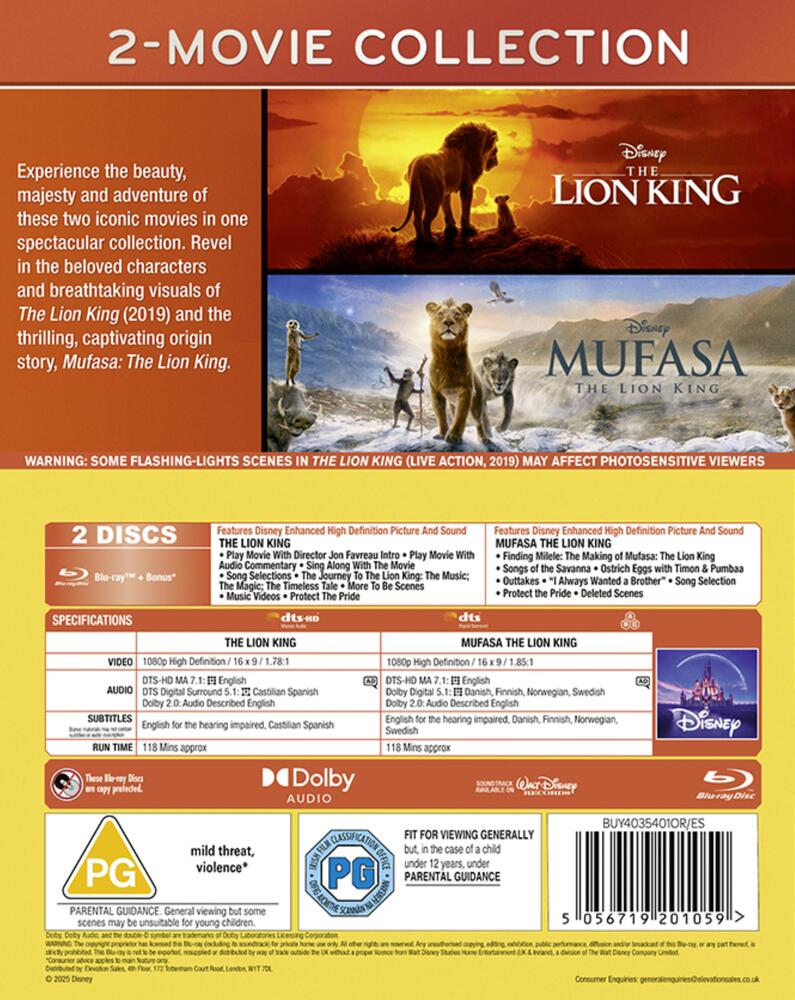 The Lion King (Live Action) / Mufasa - The Lion King Blu-Ray