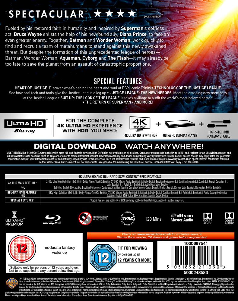 DC Justice League 4K Ultra HD