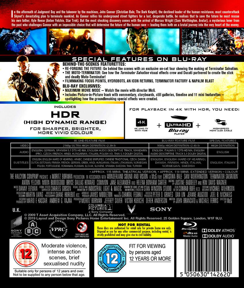 Terminator Salvation 4K Ultra HD + Blu-Ray
