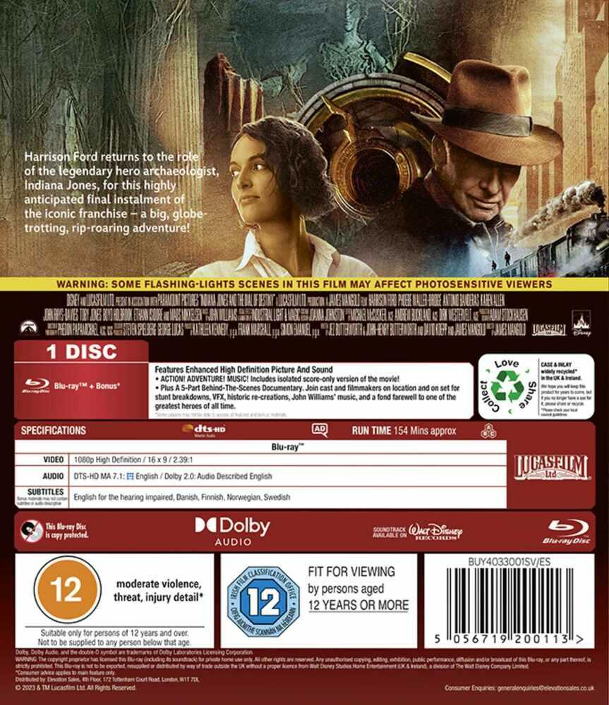 Indiana Jones And The Dial Of Destiny Blu-Ray