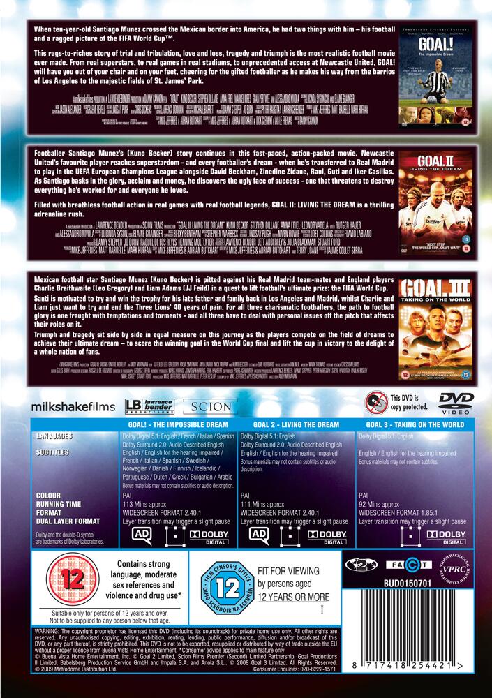 Goal / Goal II - Living The Dream / Goal III - Taking On The World DVD