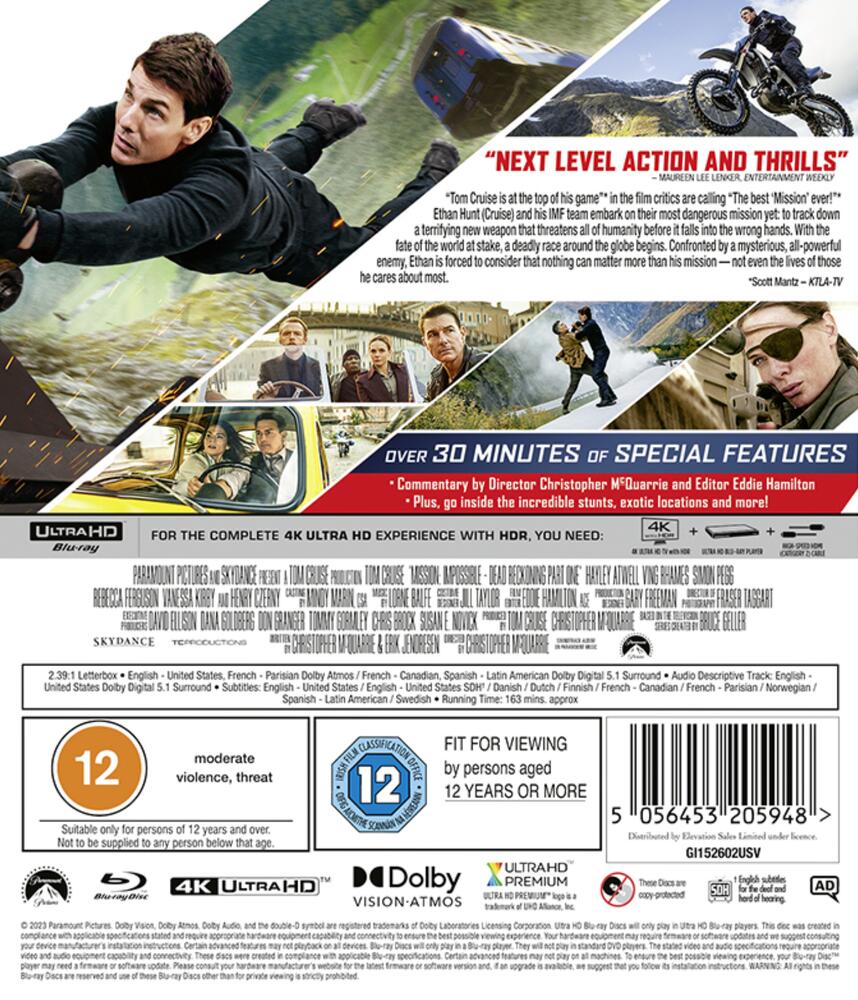 Mission Impossible 7 - Dead Reckoning 4K Ultra HD + Blu-Ray
