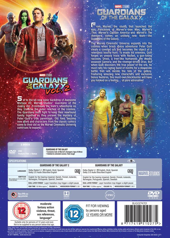 Guardians Of The Galaxy / Guardians Of The Galaxy - Volume 2 DVD