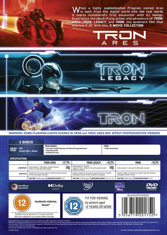 Tron (1982) / Tron Legacy / Tron - Ares DVD