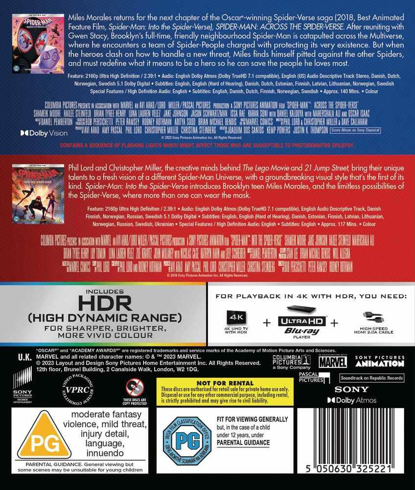Spider-Man - Across The Spider-Verse / Spider-Man - Into The Spider-Verse 4K Ultra HD