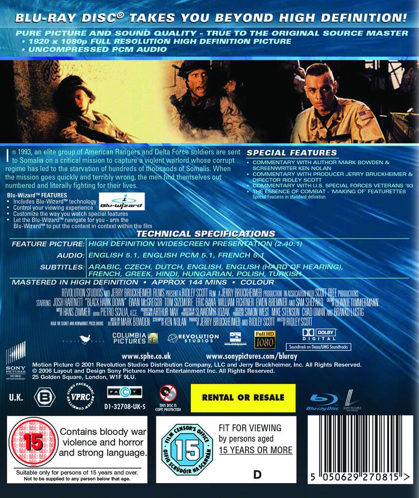 Black Hawk Down Blu-Ray