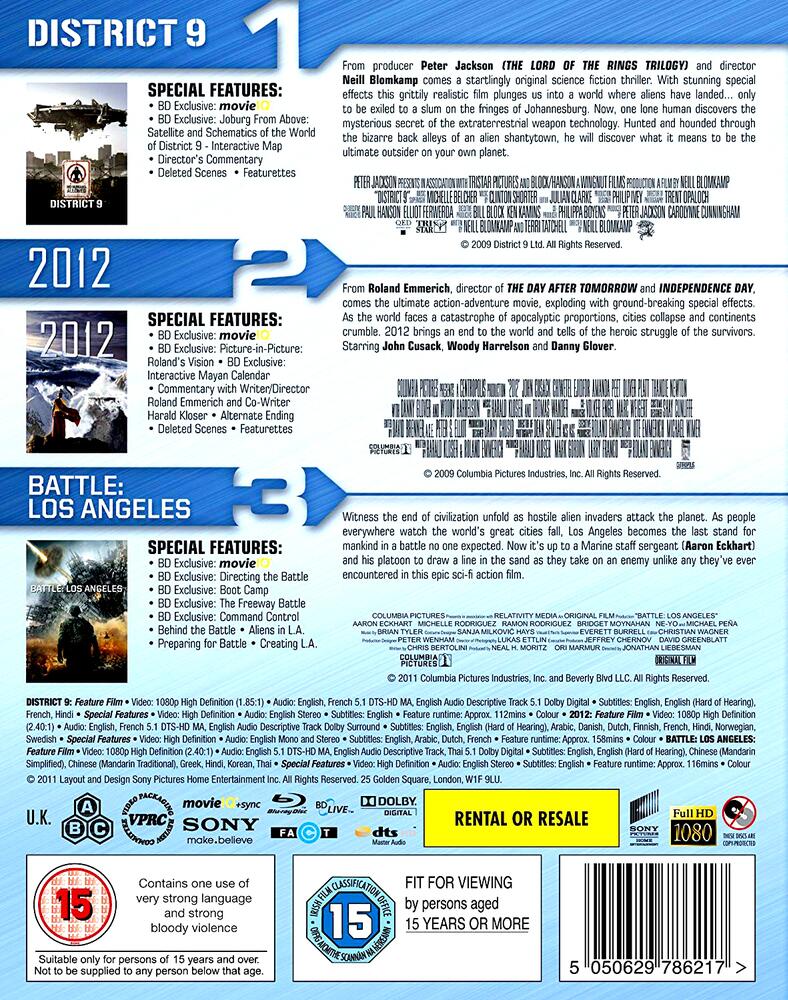 District 9 / 2012 / Battle - Los Angeles Blu-Ray
