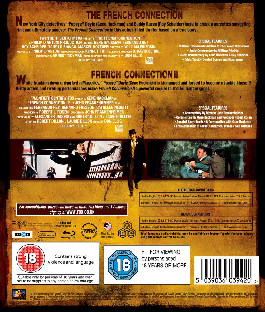 The French Connection / The French Connection II Blu-Ray