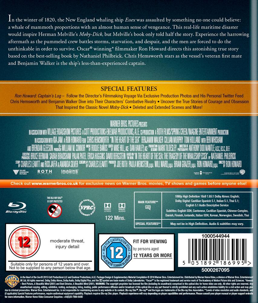 In The Heart Of The Sea Blu-Ray