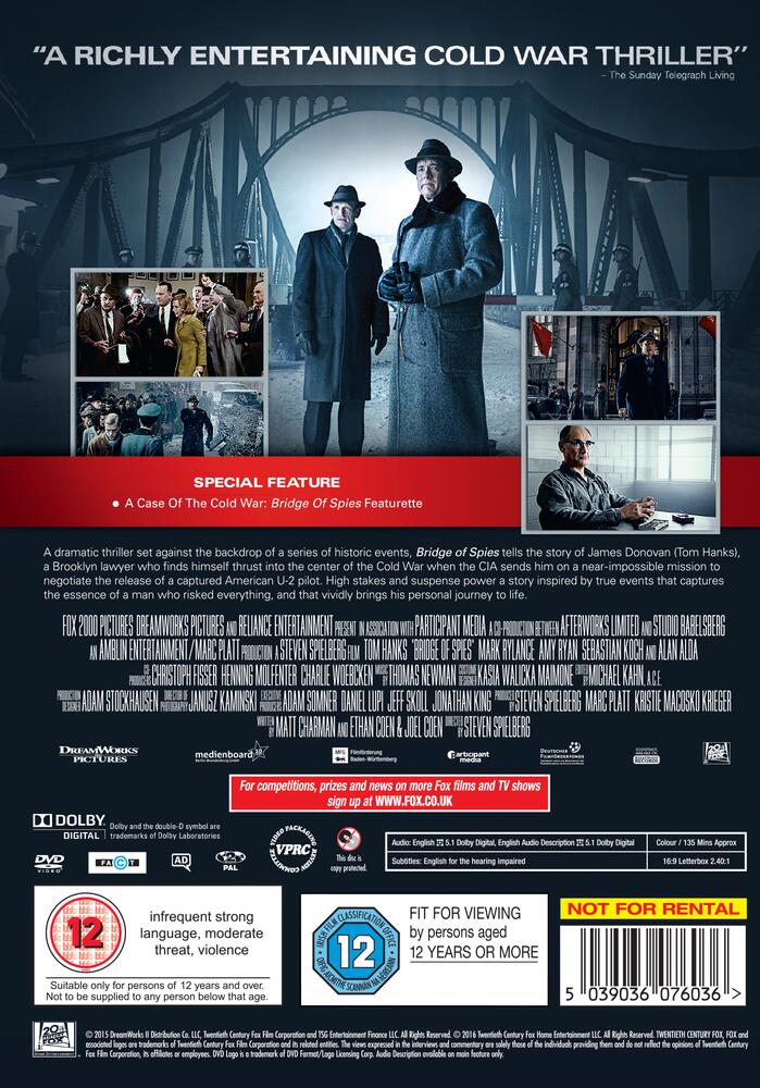 Bridge Of Spies DVD
