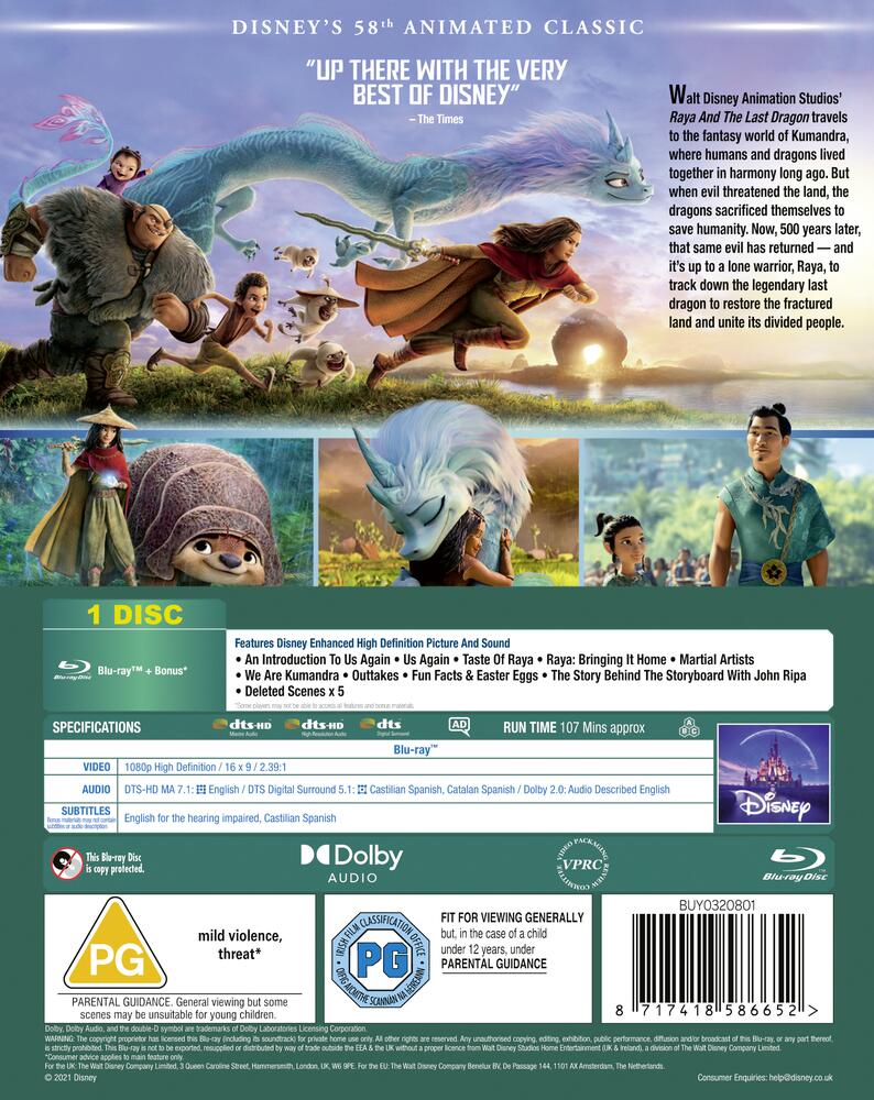 Raya And The Last Dragon Blu-Ray