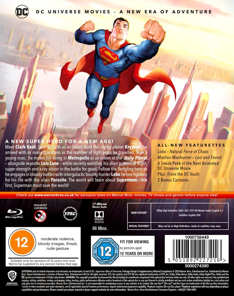 DC Superman - Man Of Tomorrow Blu-Ray