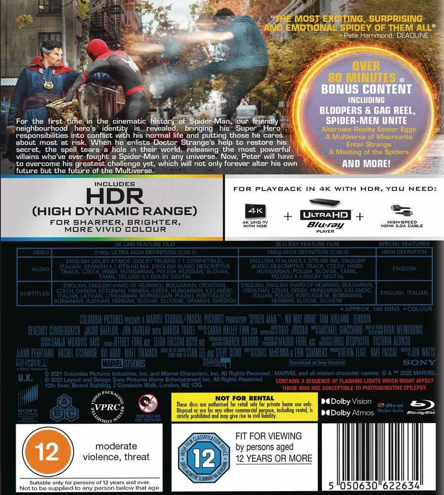 Spider-Man - No Way Home 4K Ultra HD + Blu-Ray