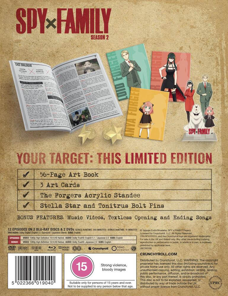 Spy x Family Season 2 Limited Edition Blu-Ray + DVD
