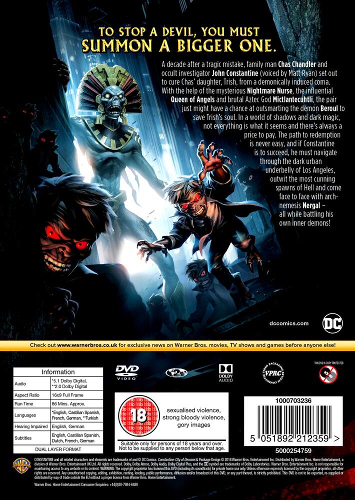 Constantine - City Of Demons DVD