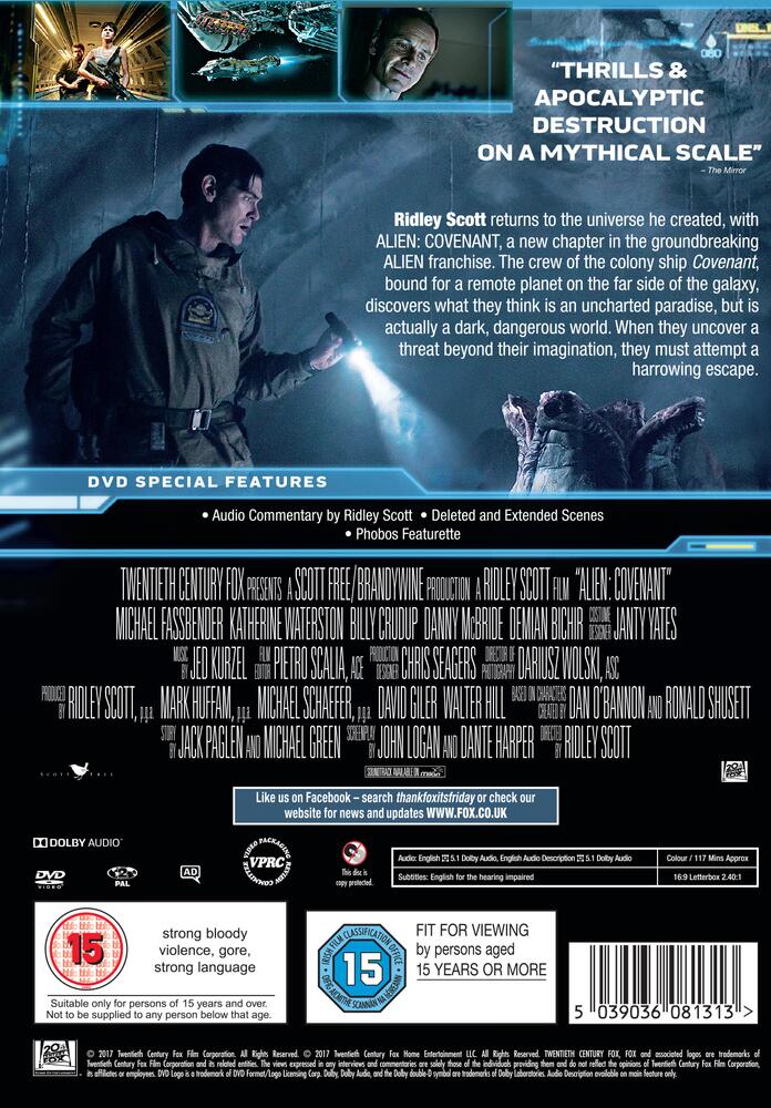 Alien Covenant DVD