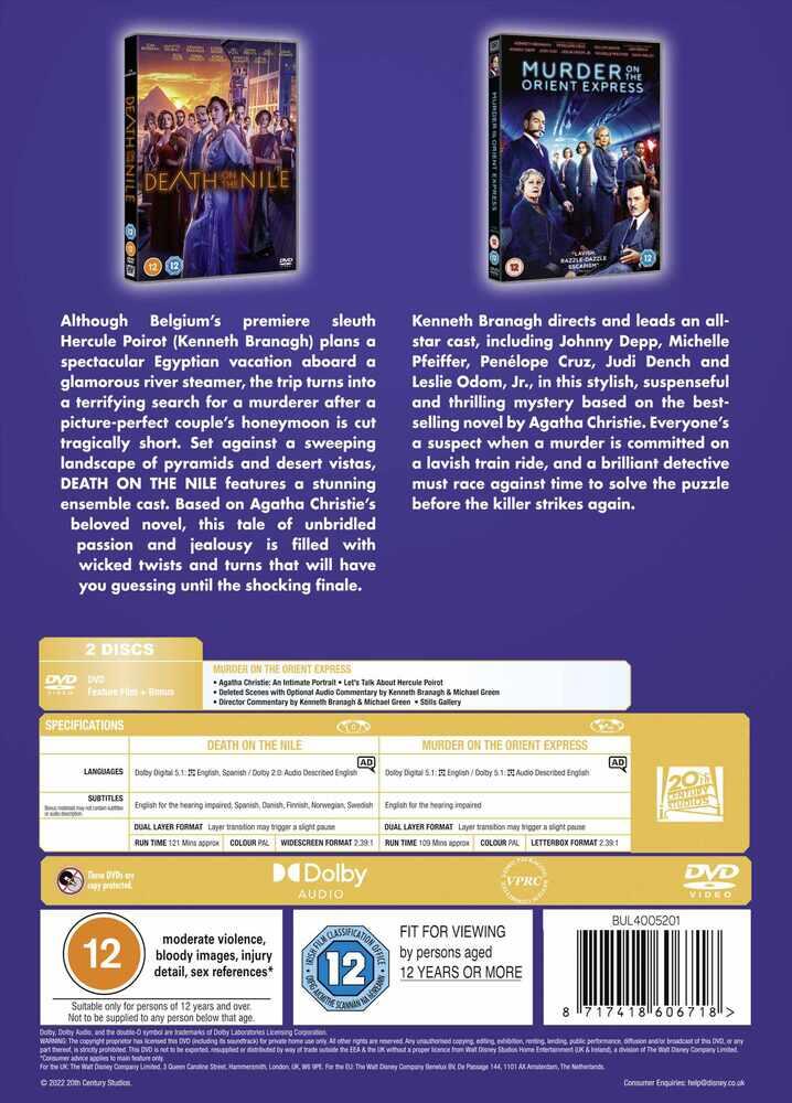 Agatha Christies - Death On The Nile / Murder On The Orient Express DVD