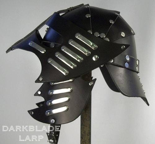 Leather helmet with a swing visor