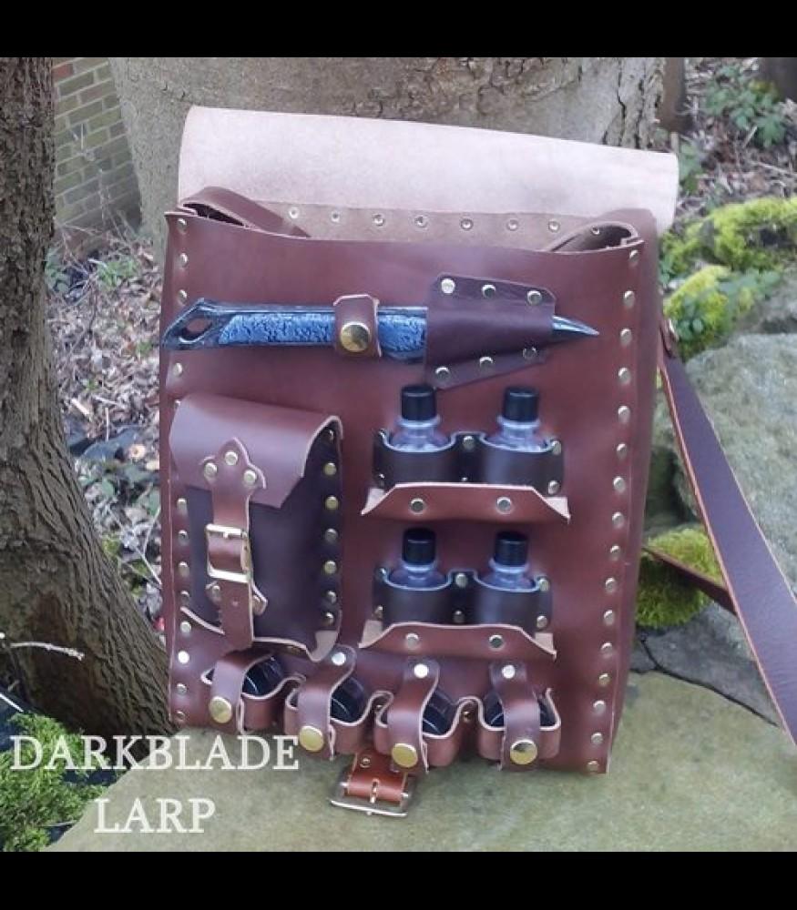 Satchel with medical supplies mounted on the outside