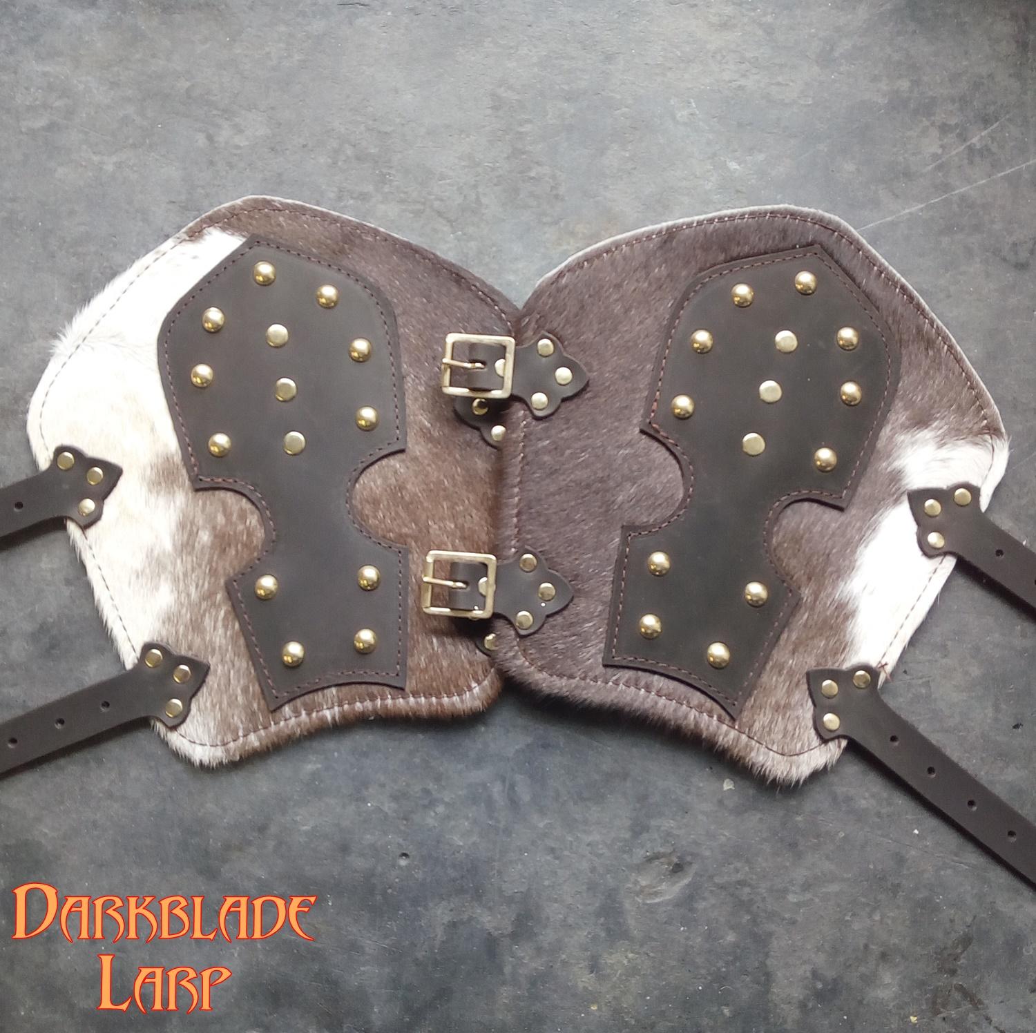 Hair on leather vambraces