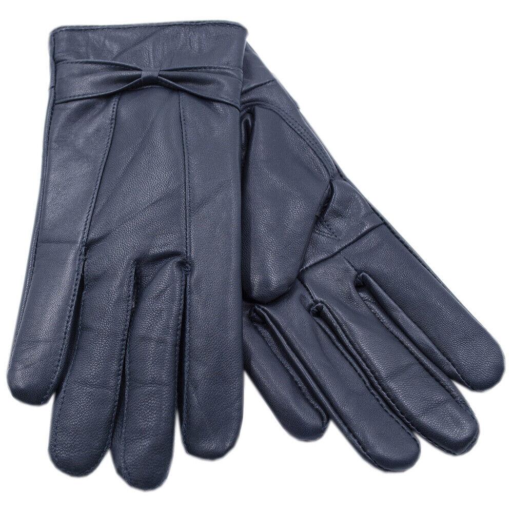 Ladies Soft Leather Gloves with Bow