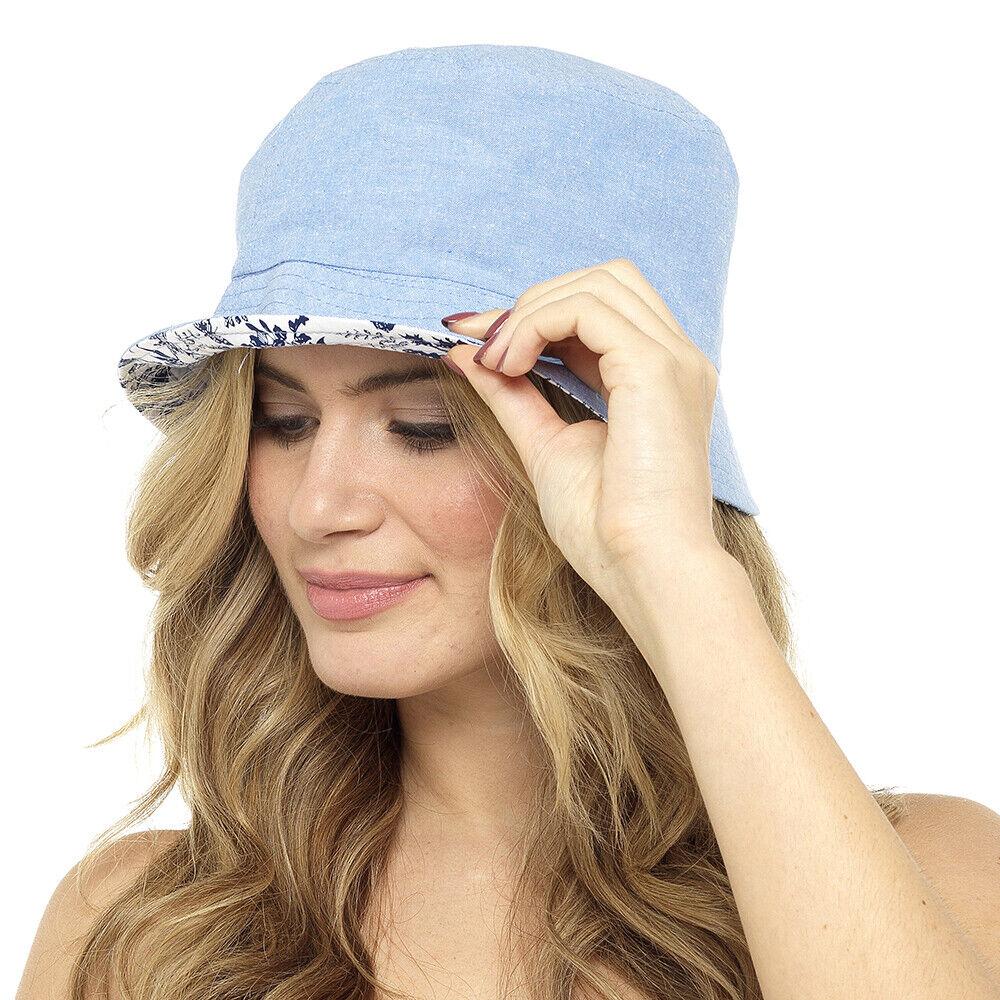 Ladies Denim Bucket Sun Hat