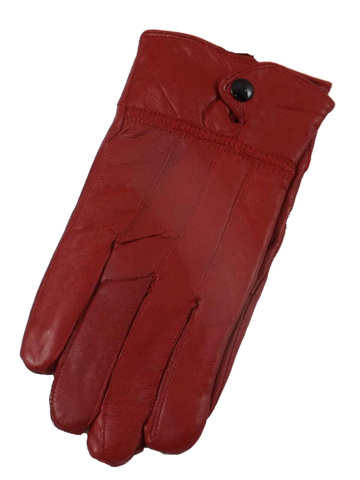 Ladies Soft Leather Gloves with Button Fastener