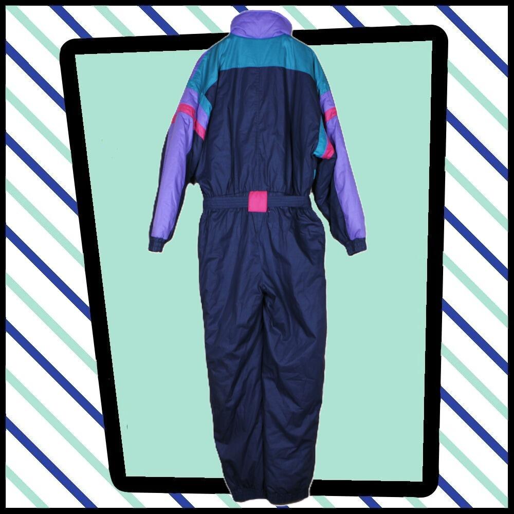 Eyecatching pink Baraonda Ski/snow suit, full length rear view