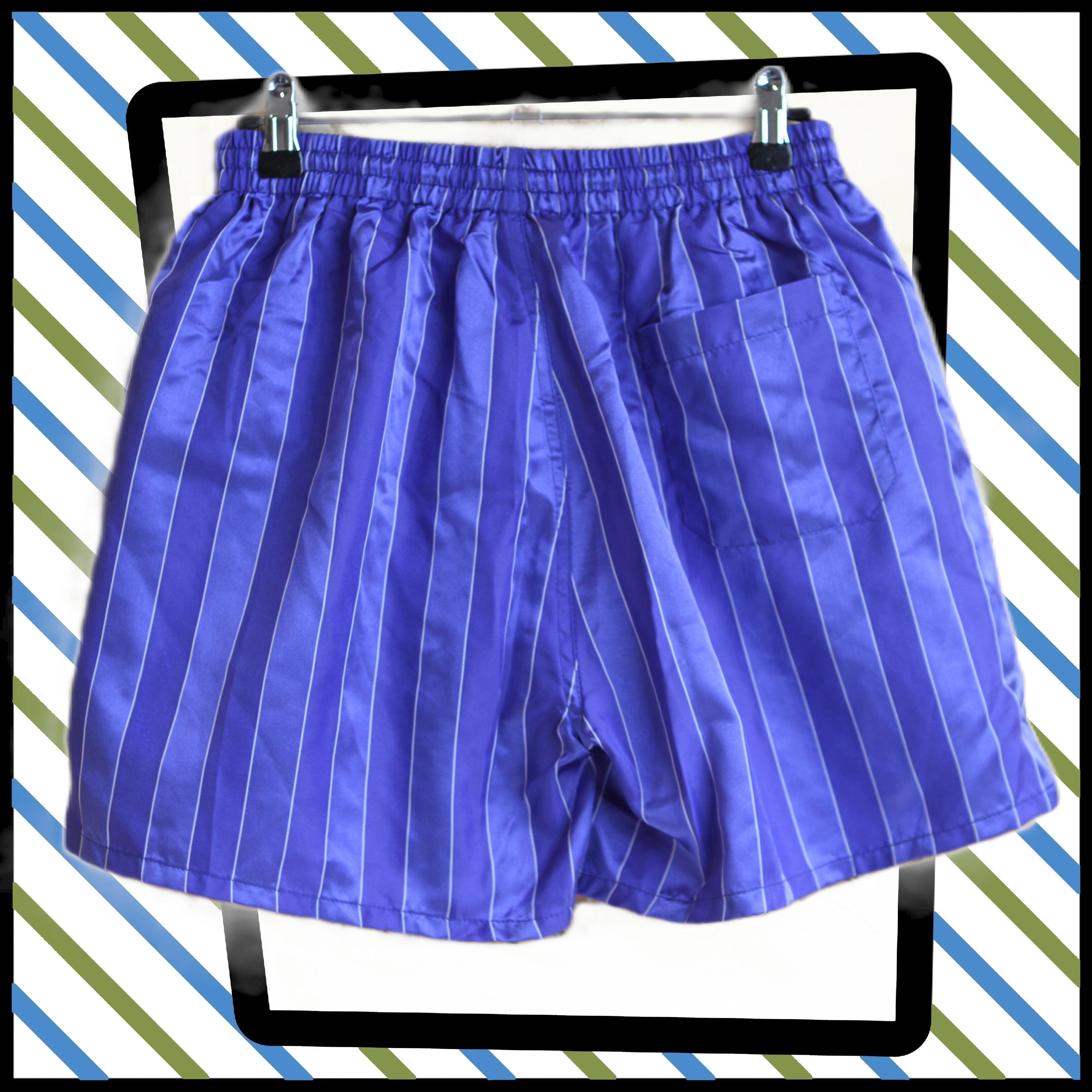 cool vintage silky football shorts by rodeo- rear view