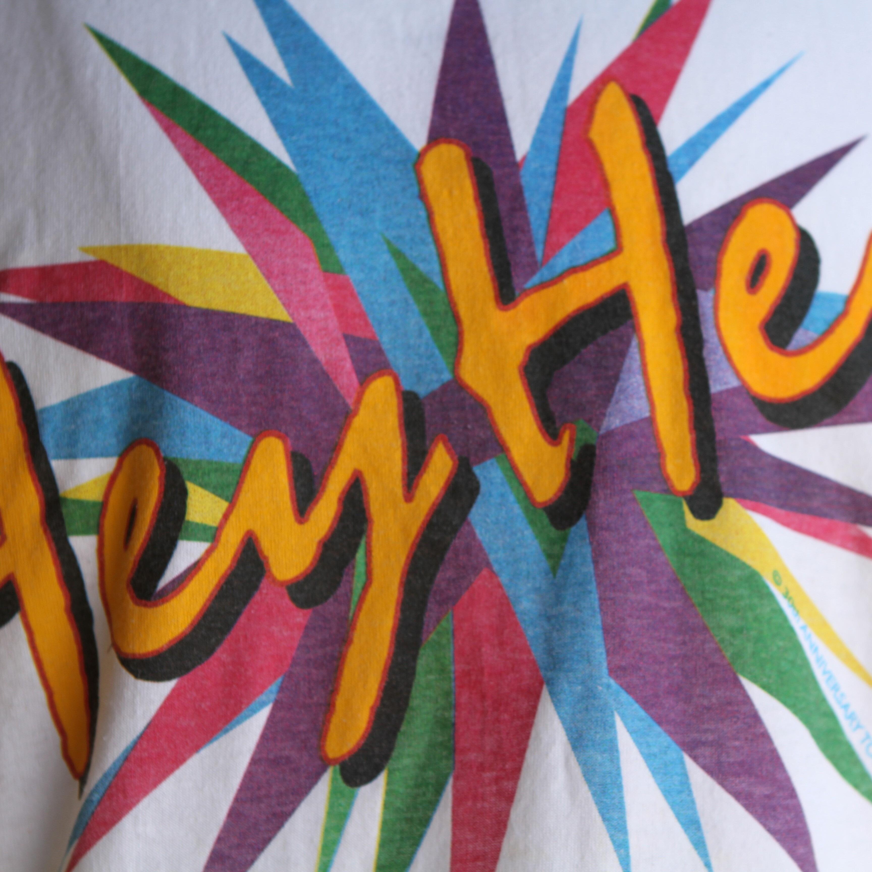 Cool Monkees 30th anniversary tour t-shirt very close up of colourful front graphic