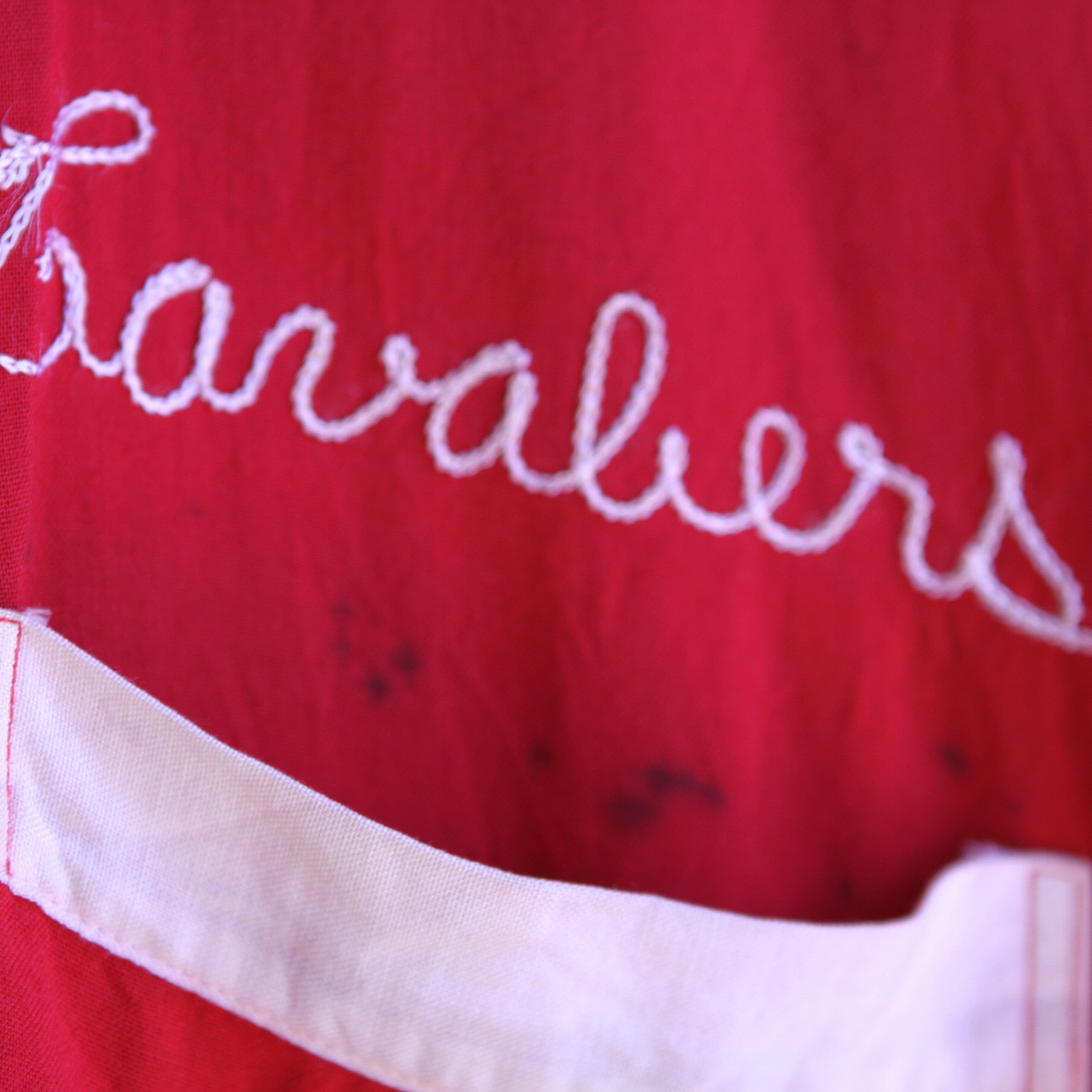 Vintage 1950s men's bowling shirt- stiching detail