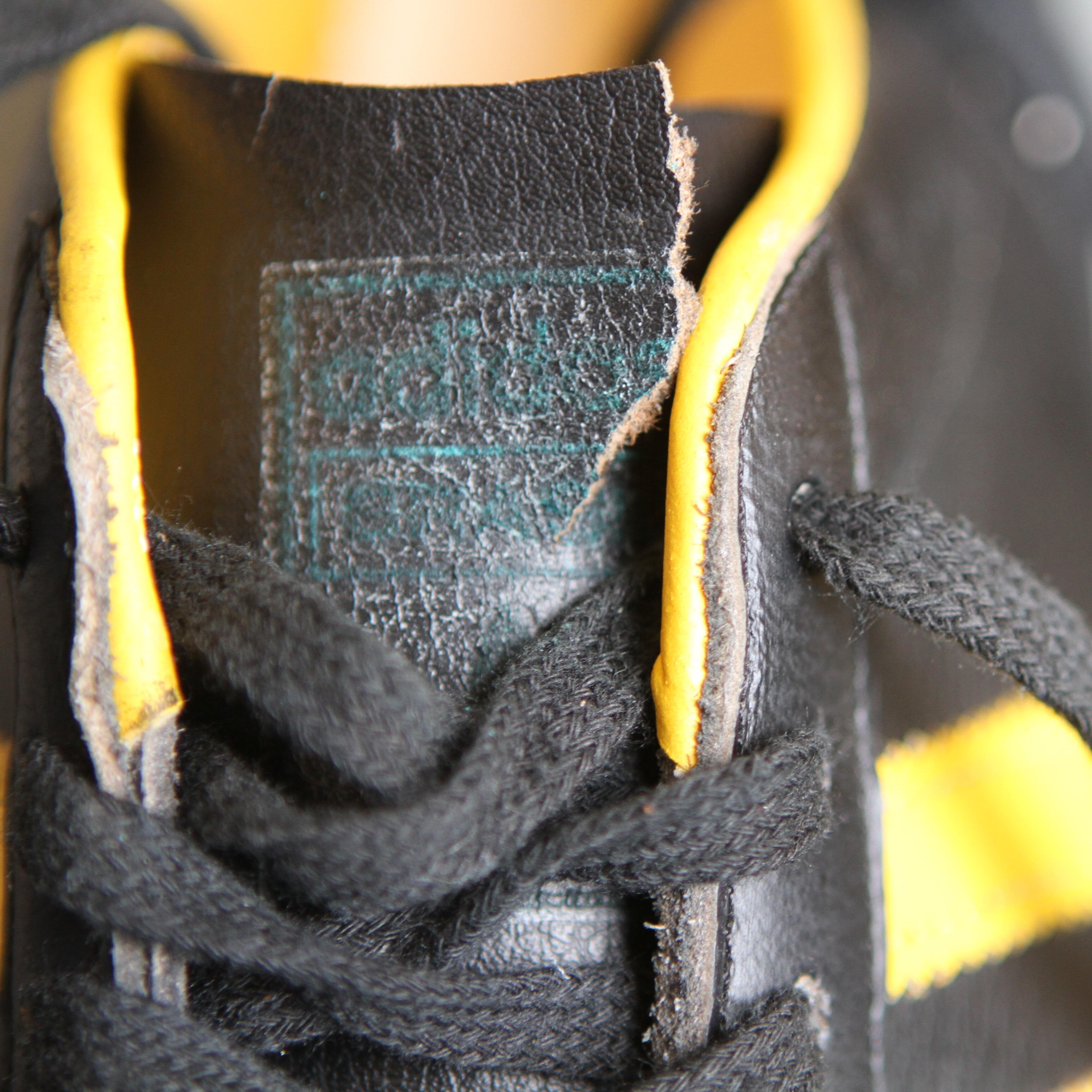 Amazing Vintage ADIDAS Original Brasil Unworn Football BOOTS- close up of damage