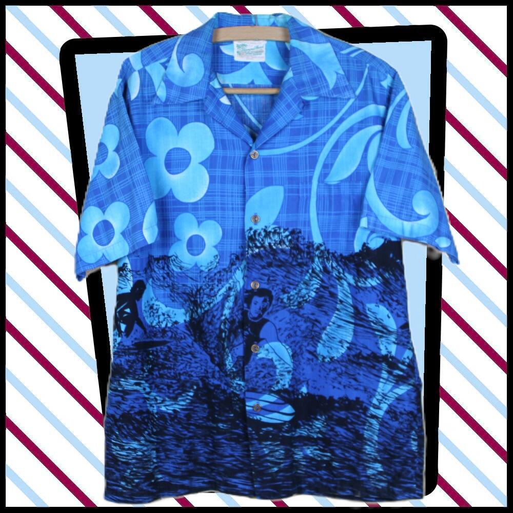 Awesome Aloha hawaiian shirt with fabulous surfing graphic