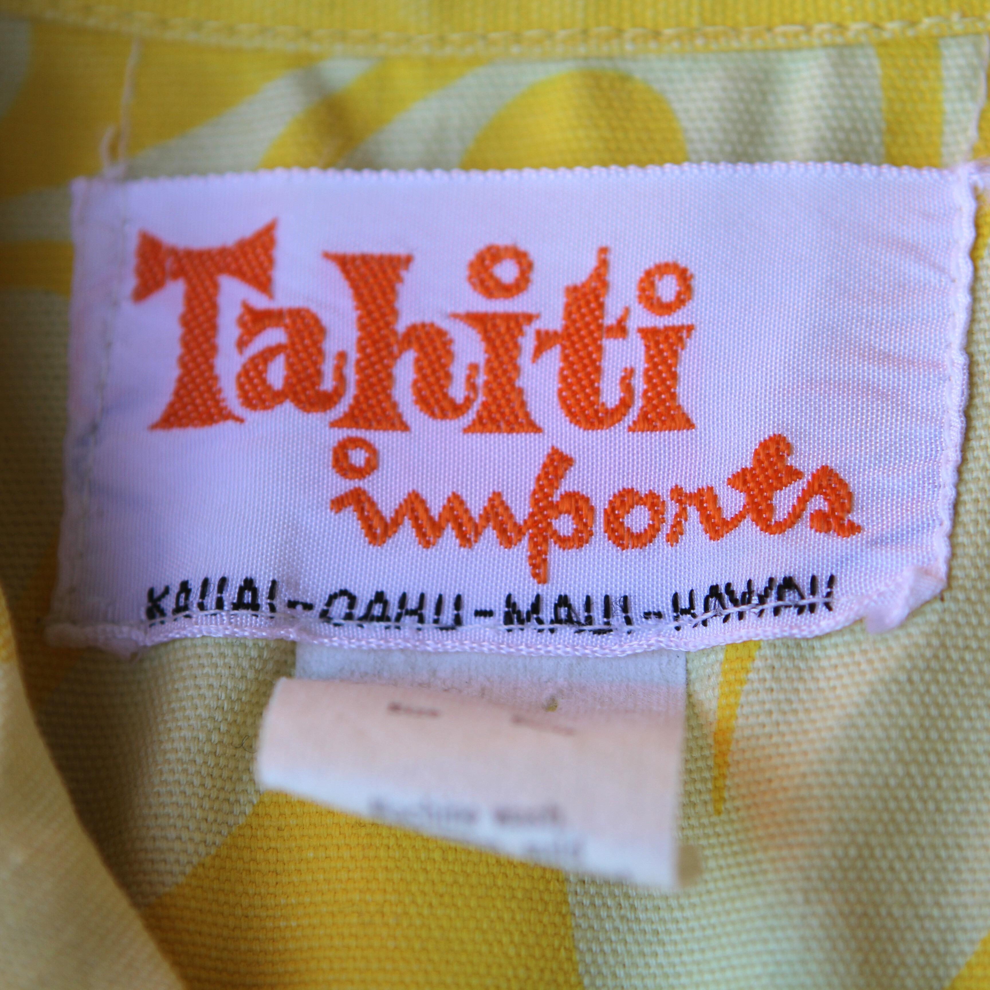 fabulous original vintage 70s Tahiti Imports Hawaiian shirt- label detail