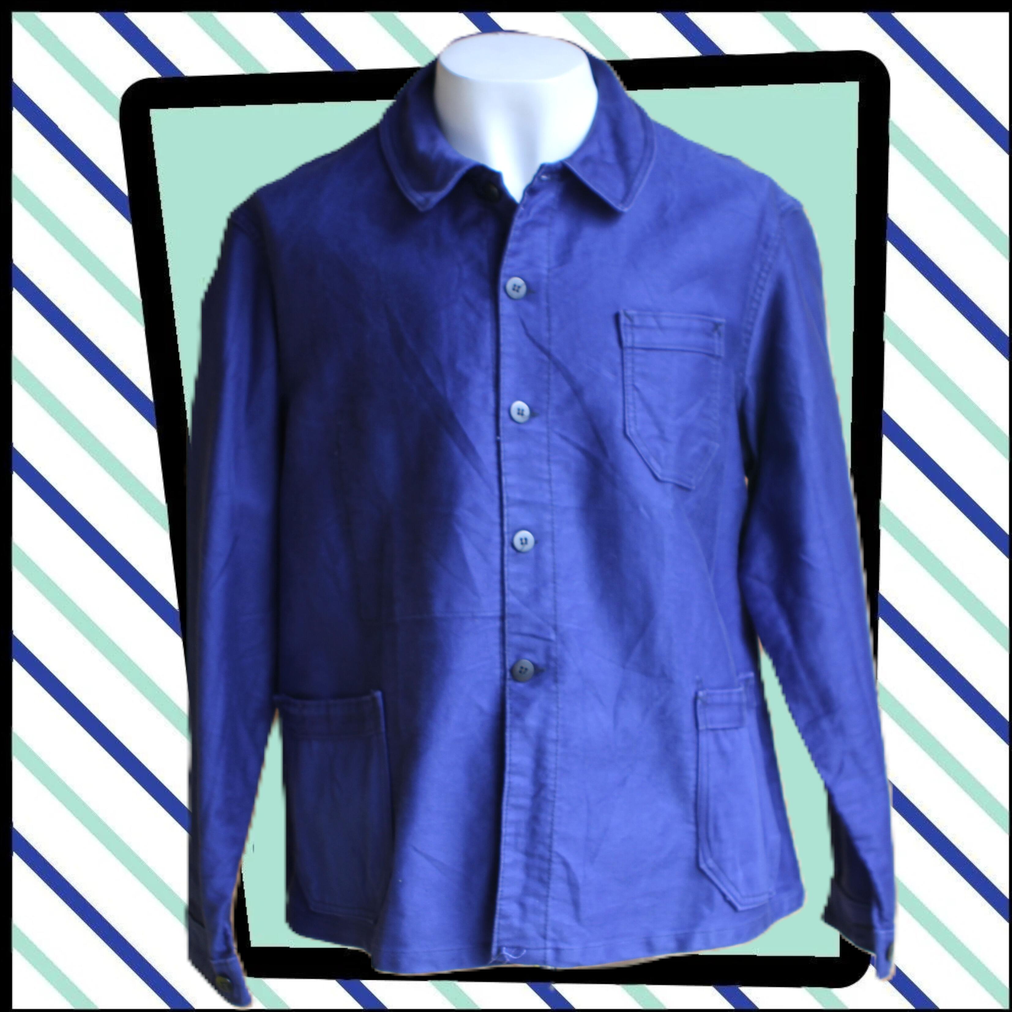 cool Vintage French Blue Workwear Chore JACKET