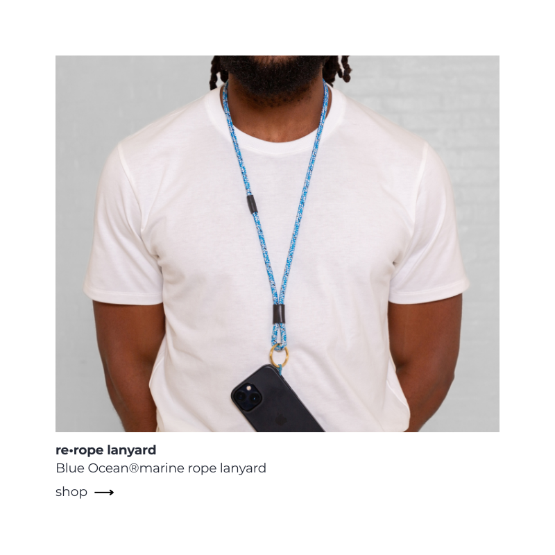 Blue Oceans recycled bottles marine rope lanyard