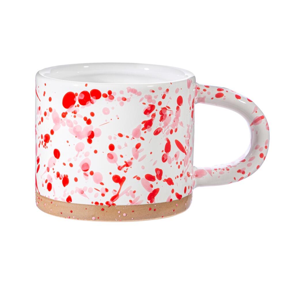 Pink and Red splatter mug back