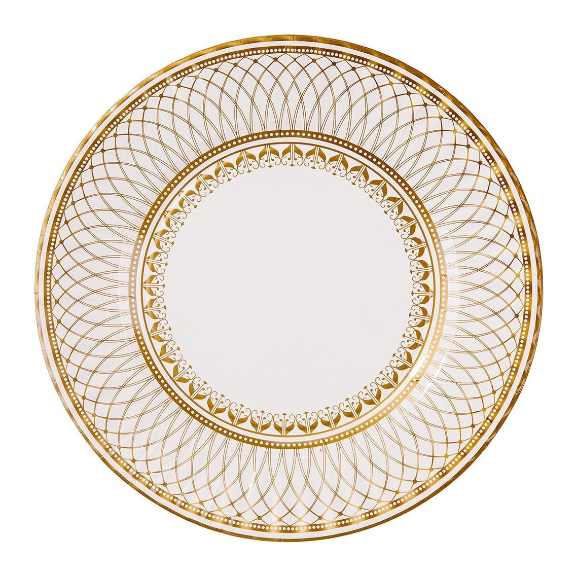 Luxurious porcelain-inspired disposable paper party plates