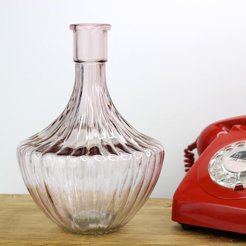 long neck glass vase pink
