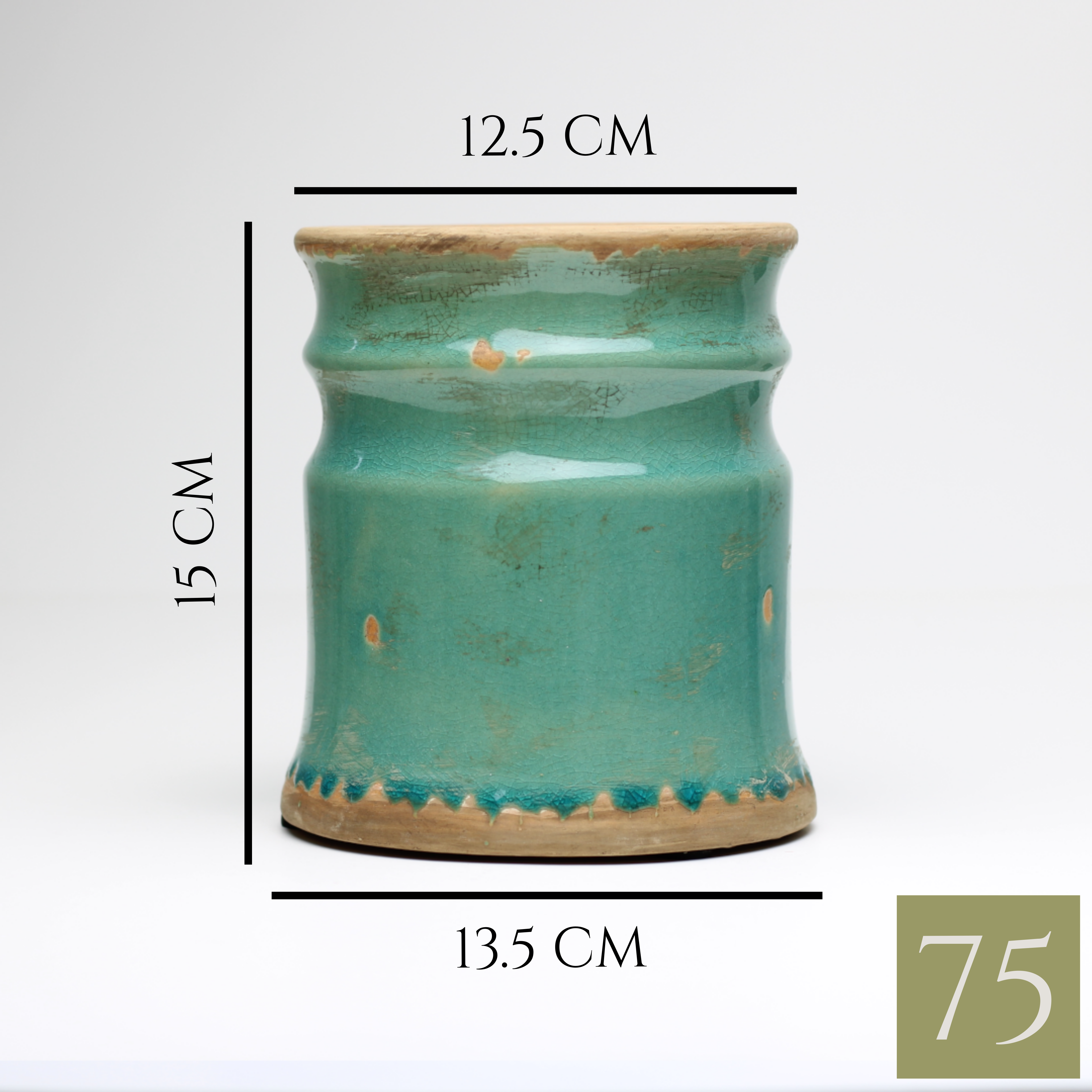 rustic glazed vase dimensions