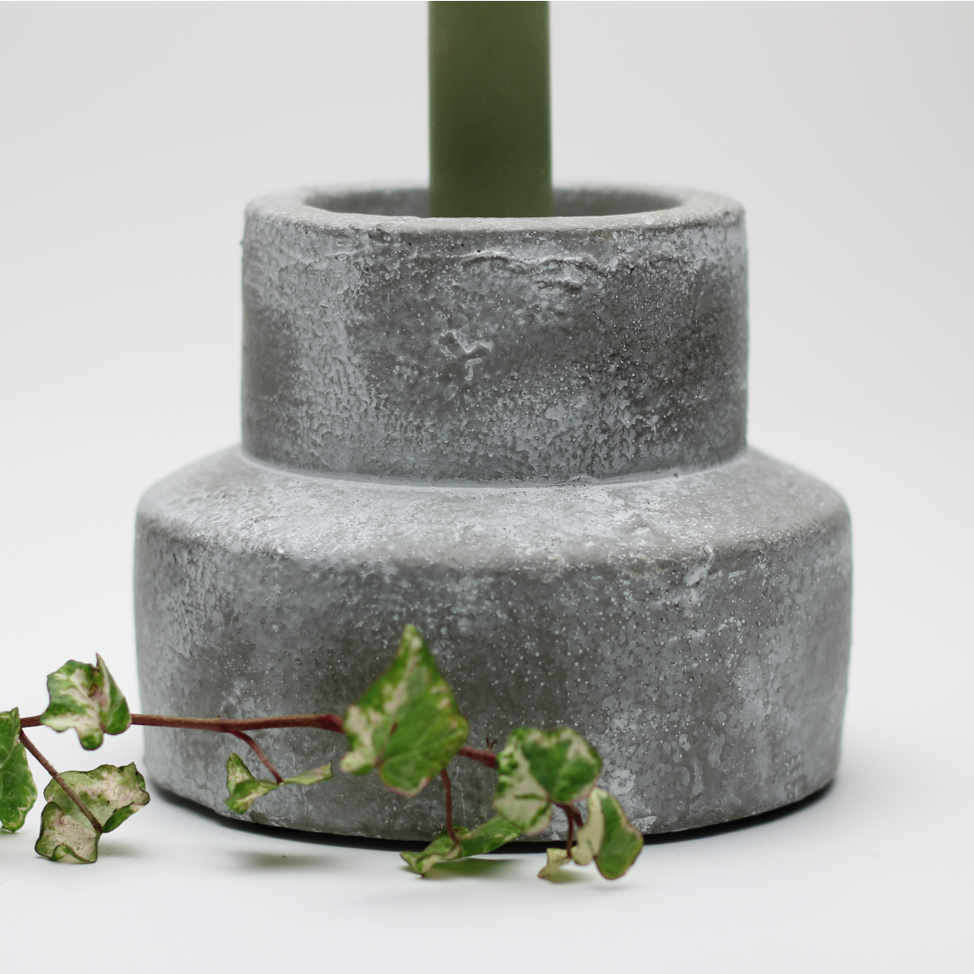 concrete taper candle holder