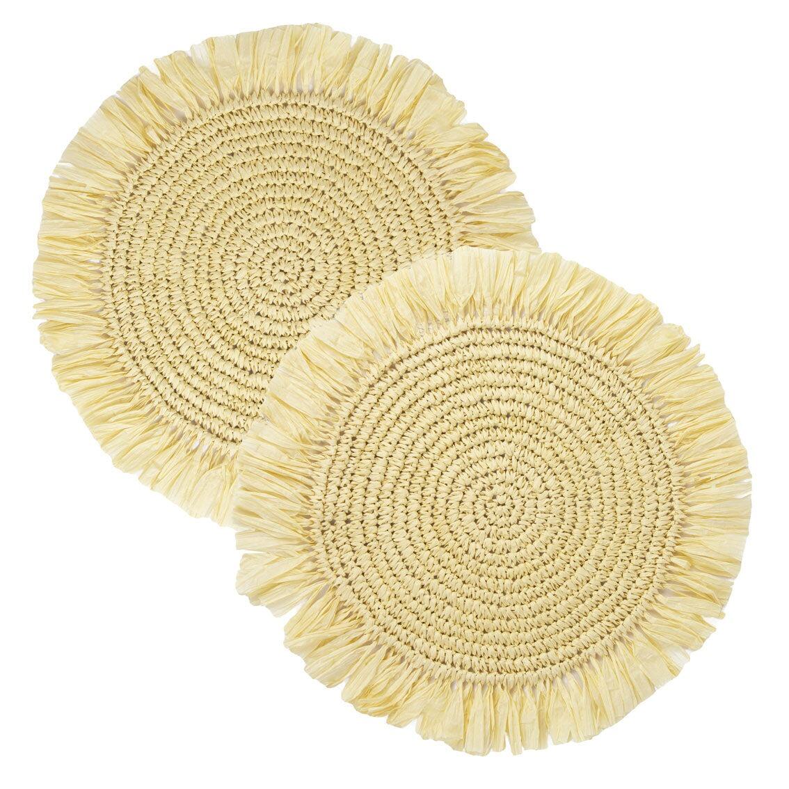Natural raffia placemats pack of 2
